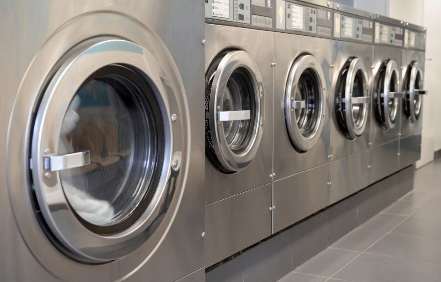 commercial laundry machine row