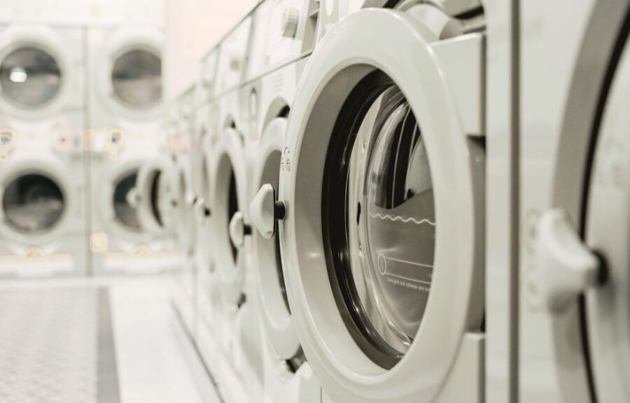 commercial laundry machine stacked